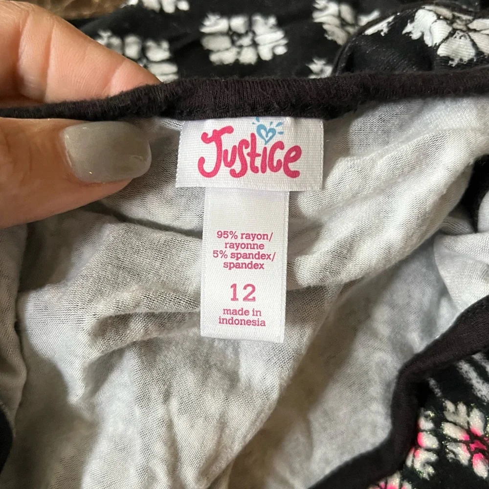 Like New Justice Black & White with neon accent Maxi Dress Junior's Size 12